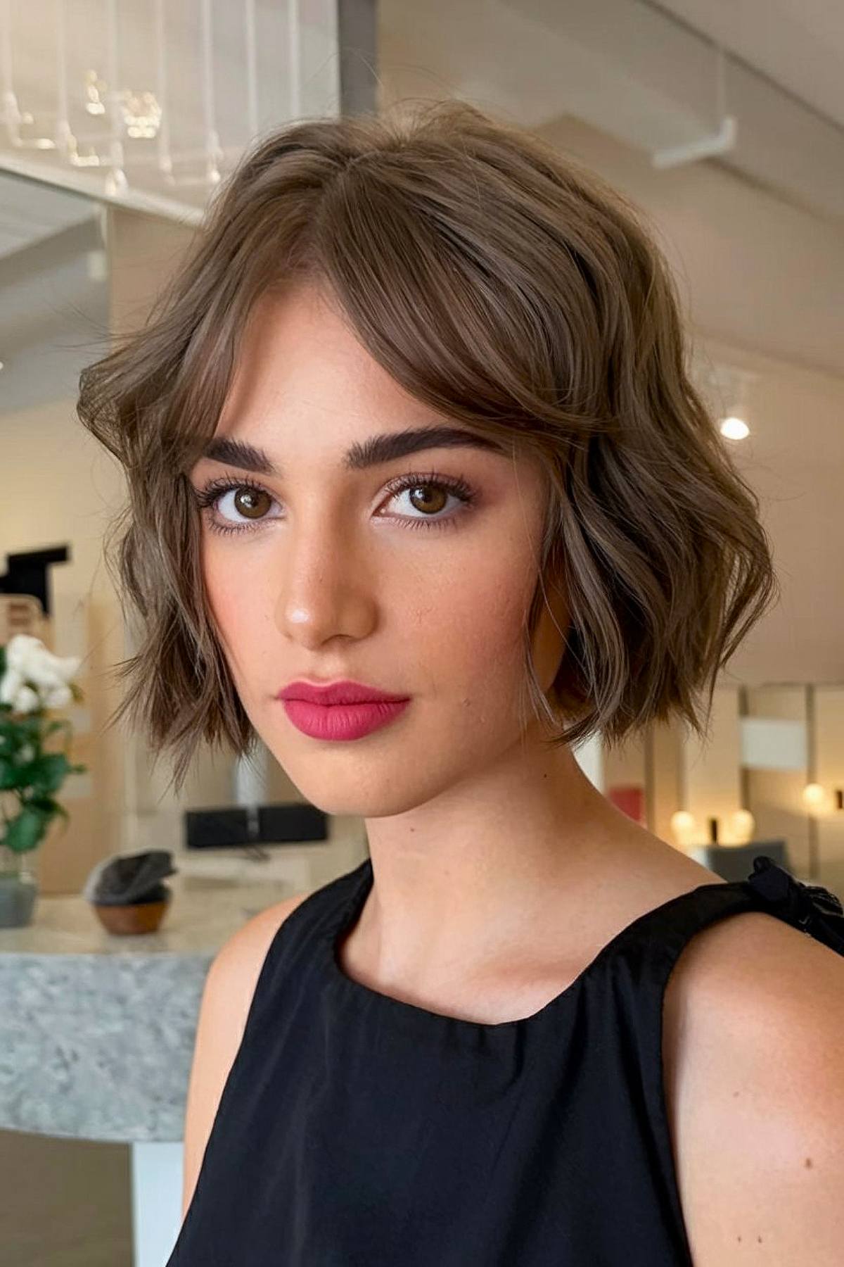 French bob with curtain bangs bob haircut