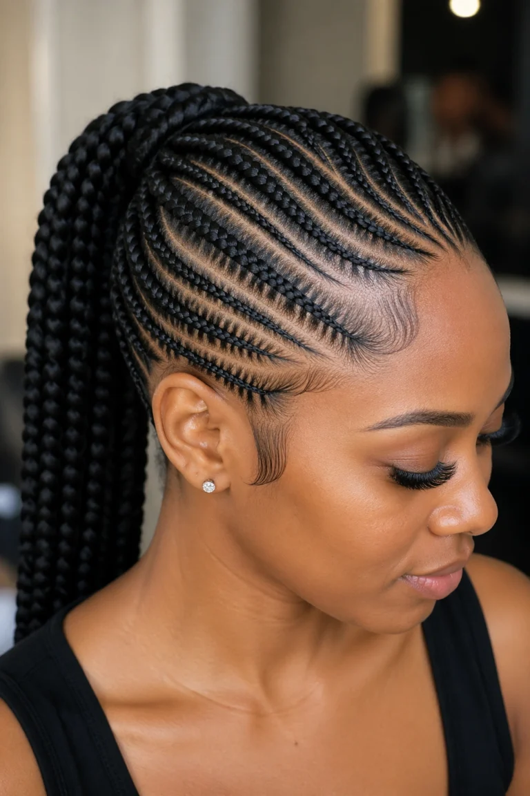 Feed-In Braided Ponytail hairstyle inspiration photo