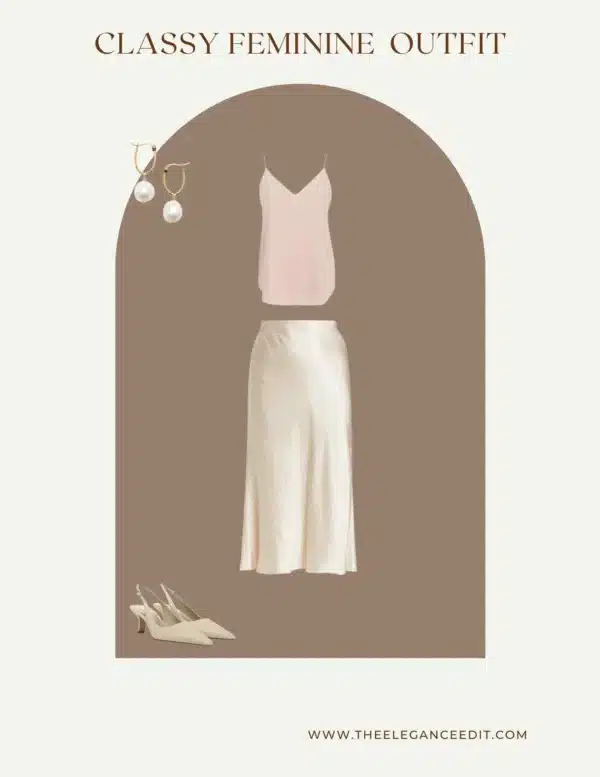 Silk Skirt Dressed Up for Date Night capsule wardrobe outfit