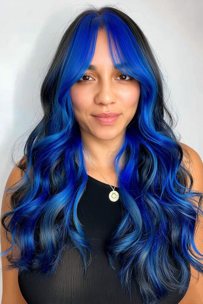 Blue Money Piece hairstyle photo