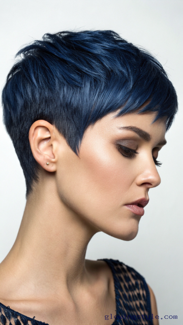 Navy Blue Pixie hairstyle photo