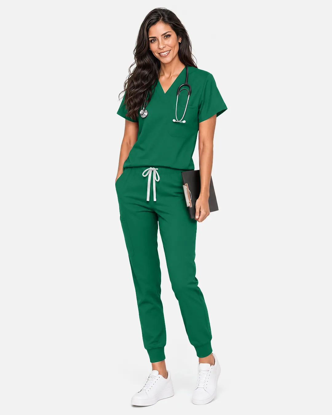 Hunter Green Jogger Scrub Pants scrubs outfit
