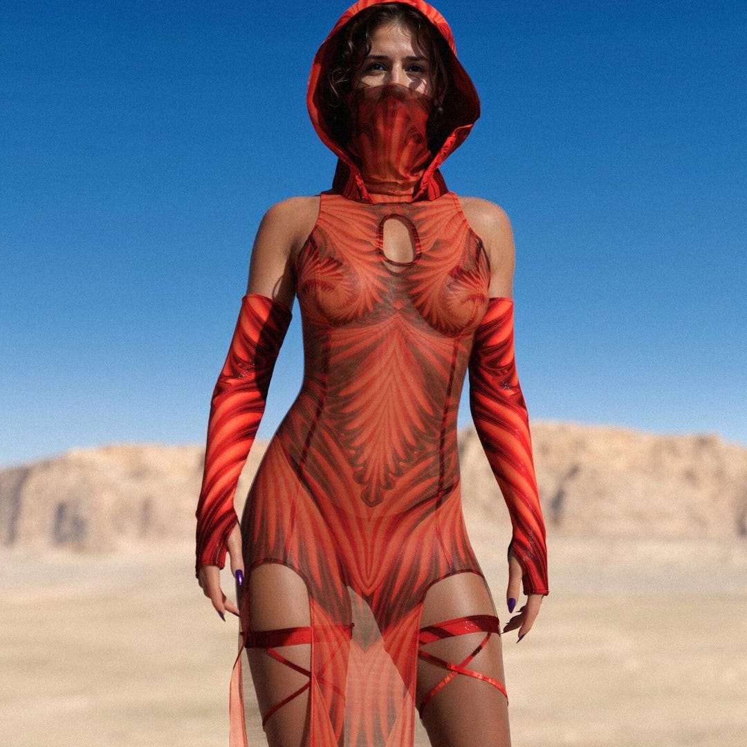 Mesh Cutout Long Festival Dress rave outfit