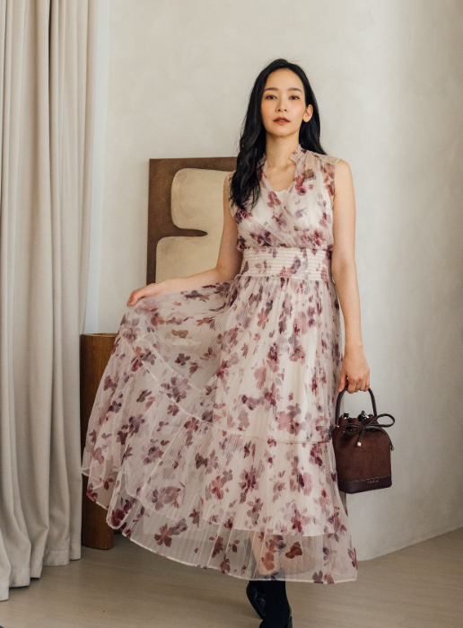 Floral Dress with a Soft Trench Layer casual church outfit