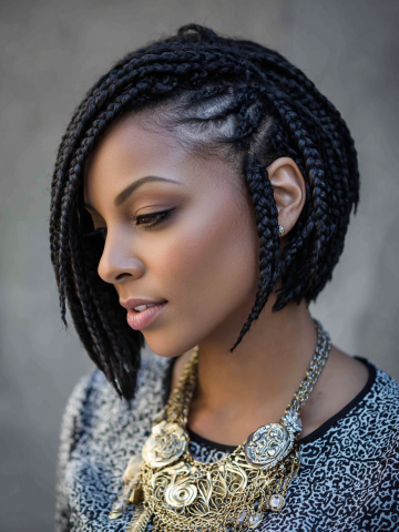 Feed-In Braids Bob Length hairstyle inspiration photo