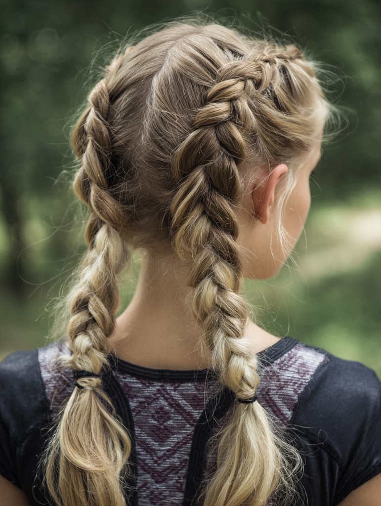 Cable-Knit Dutch Braids hairstyle photo
