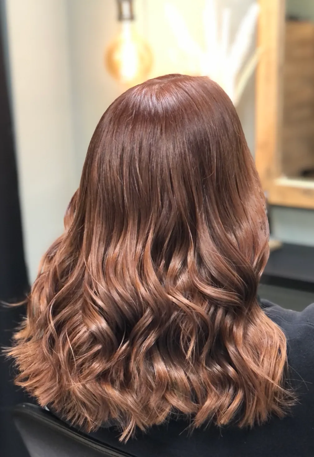 Rich dimensional copper brown hair color