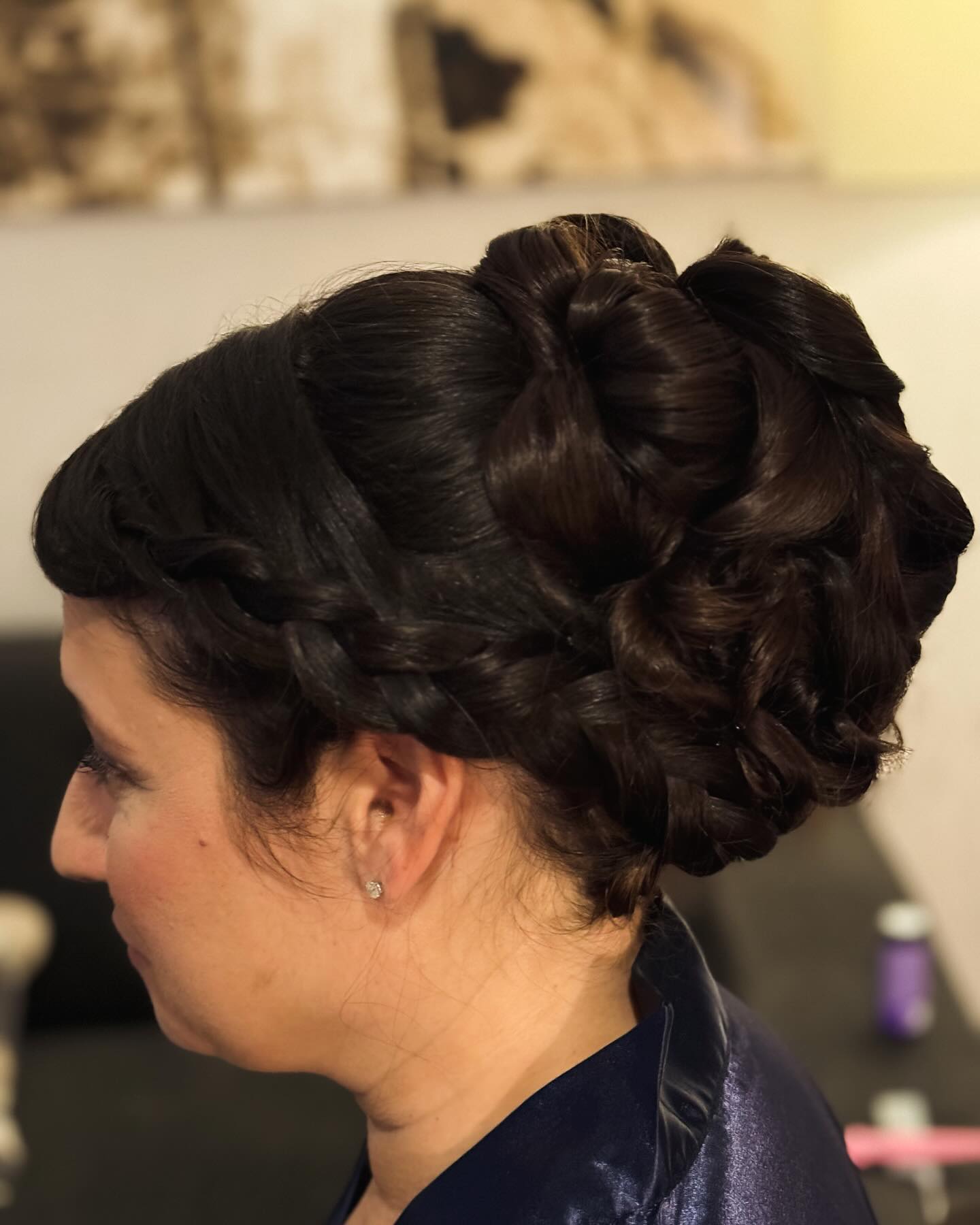 Intricate Dark Brown Braided Twist Updo twist updo hairstyle