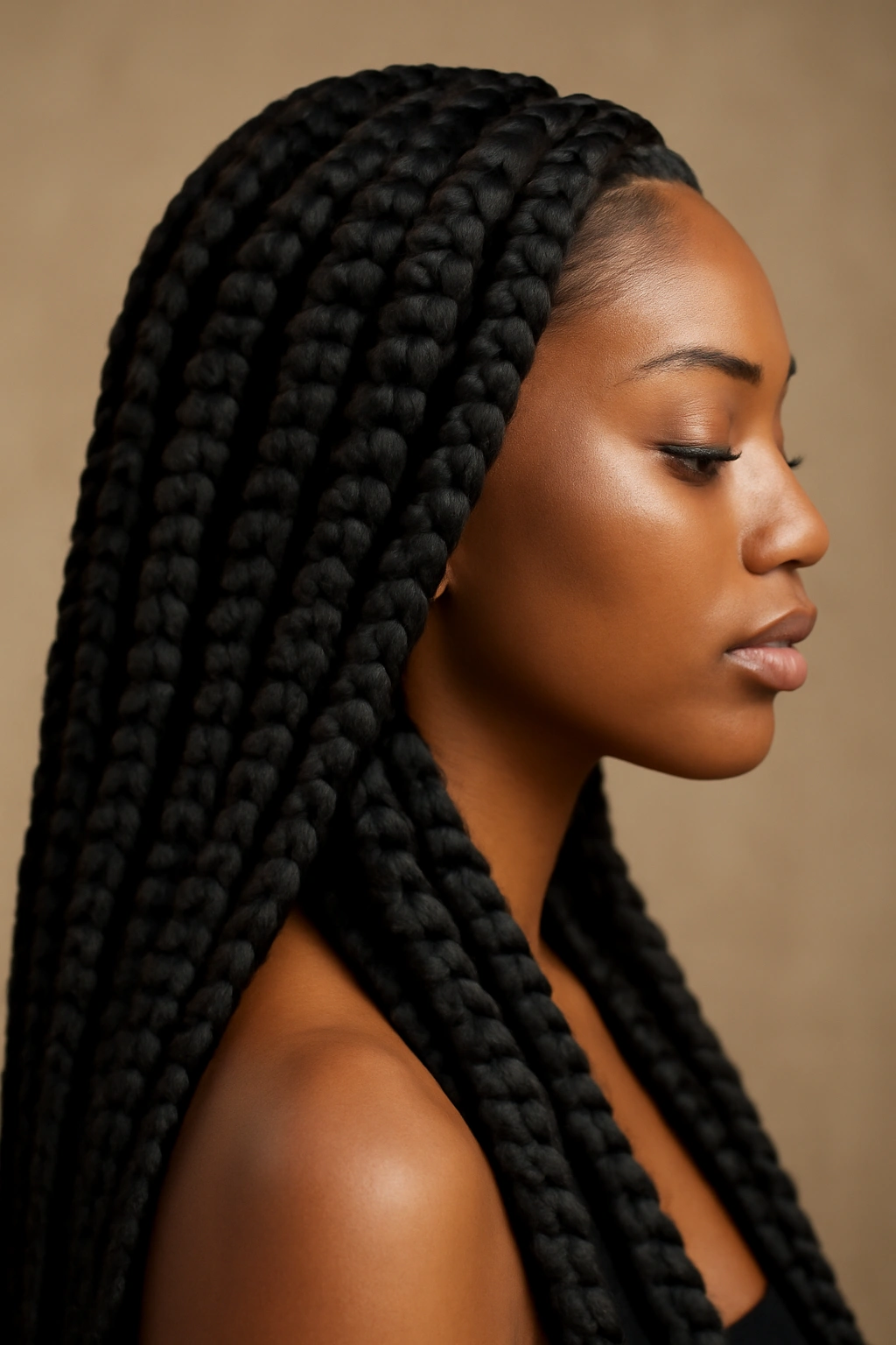 Jumbo Box Braids - winter hairstyle