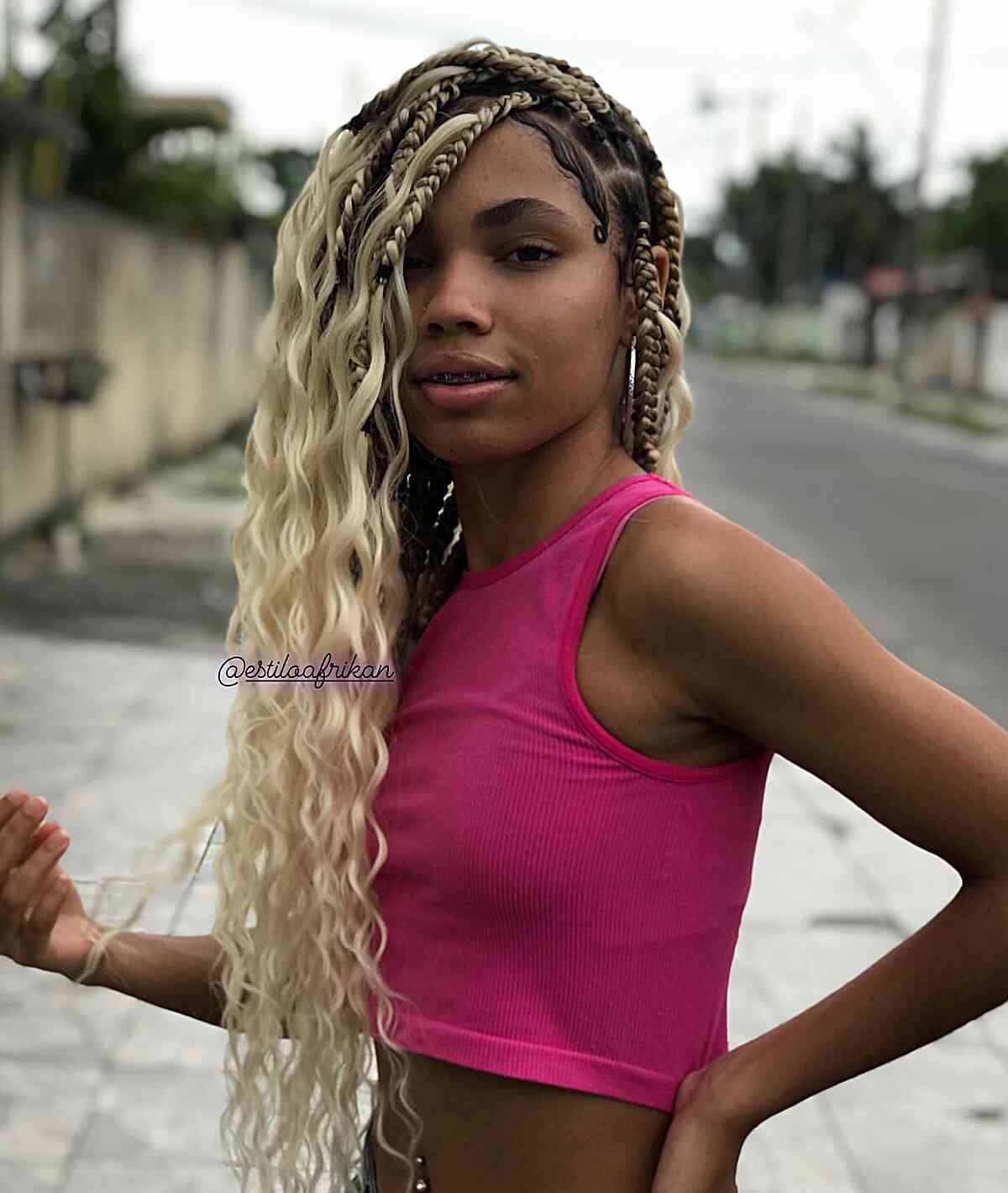 Gypsy Box Braids with Soft Baby Hairs braiding hair idea