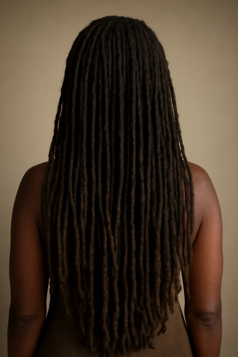 Long waist-length traditional locs