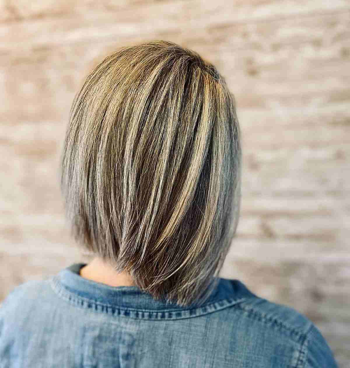 Long razored bob with feathered layers bob haircut