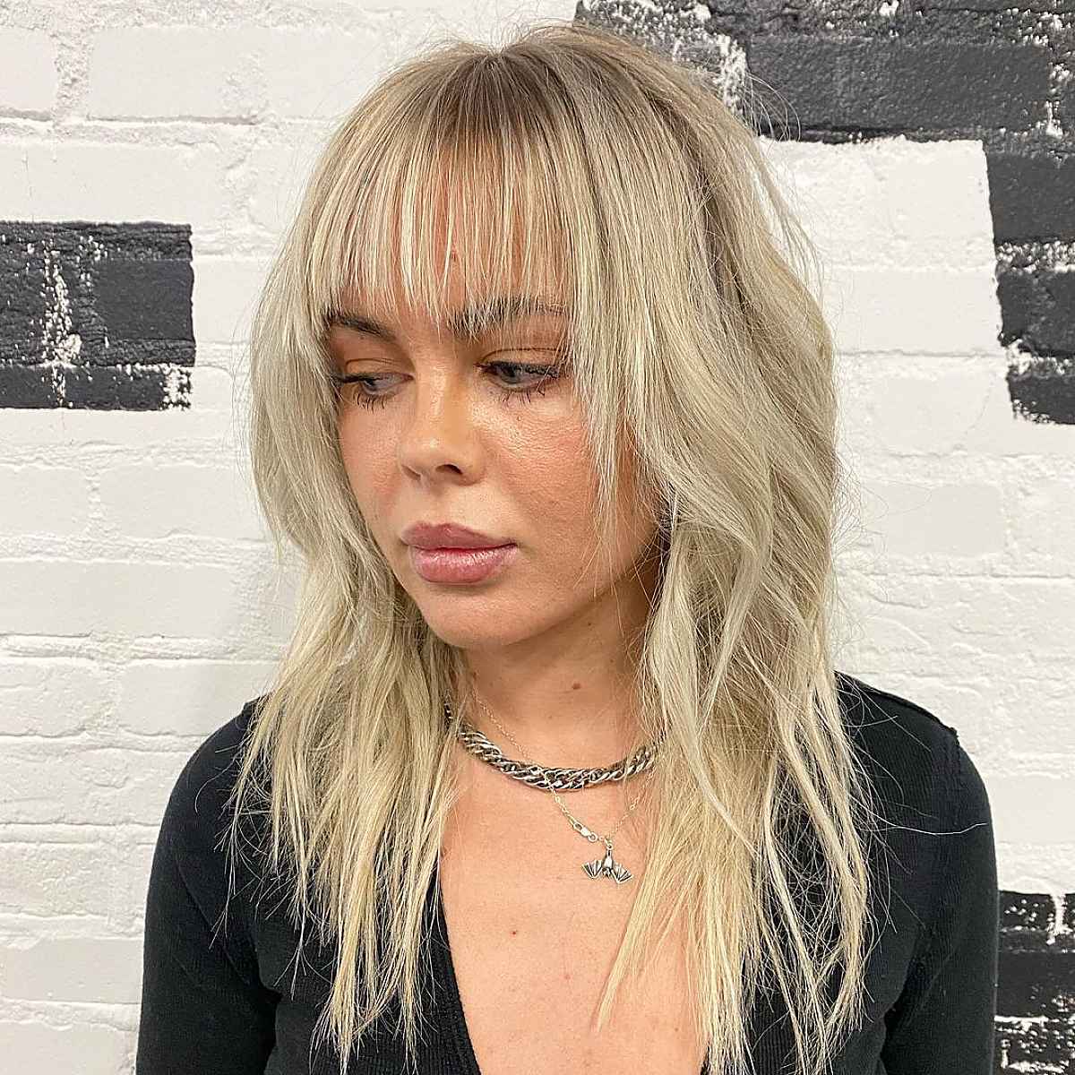 Tousled messy shag for easy mornings medium hair