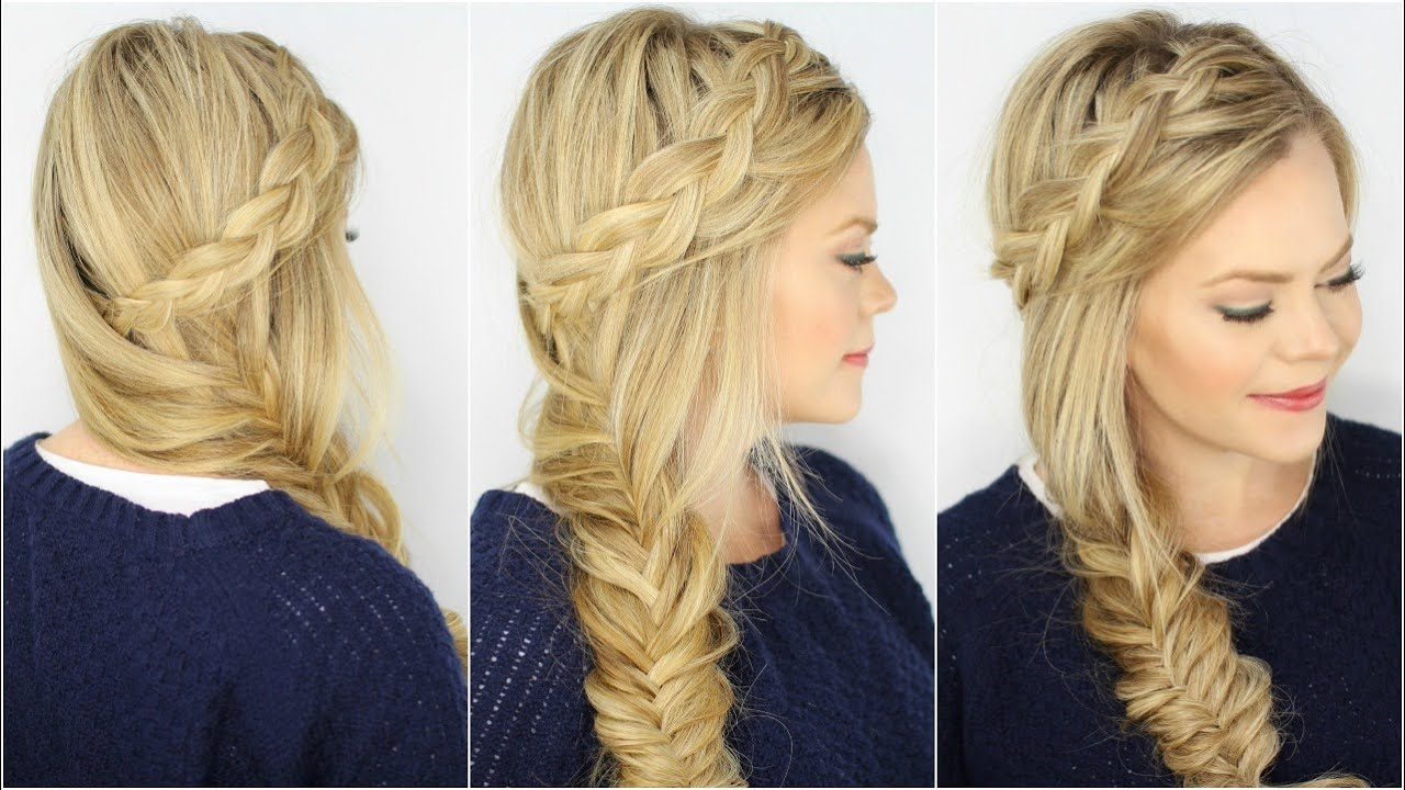 Dutch Fishtail Side Braid side part braids hairstyle