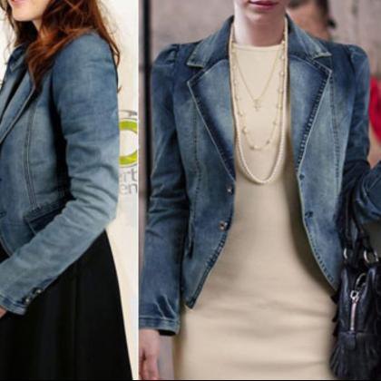 Blue Denim Blazer with a Pale Yellow Midi Dress jacket outfit