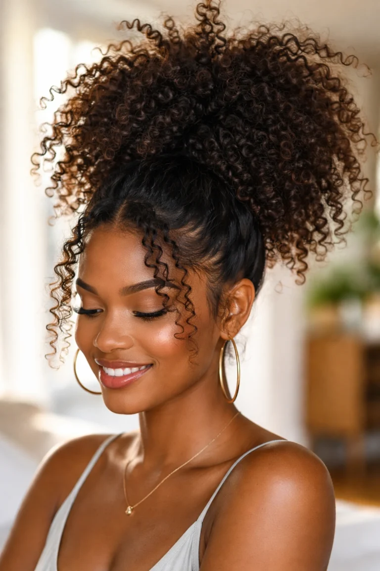 High Pineapple Ponytail pool hairstyle