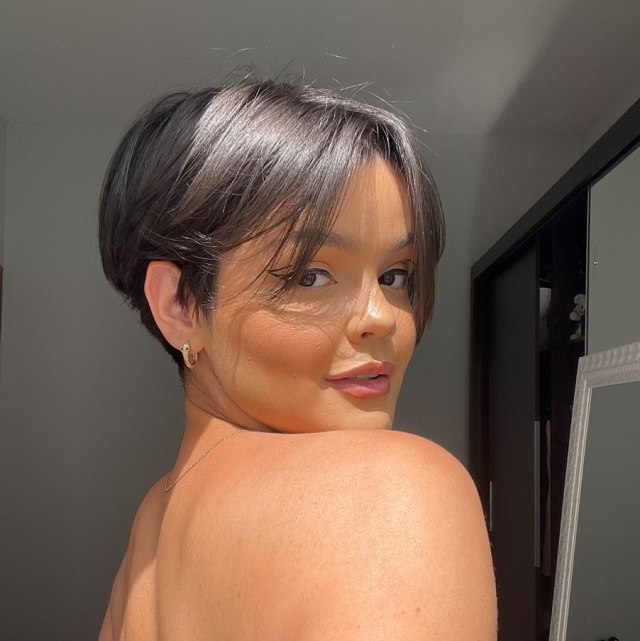 Pixie bob bixie with long sweeping bangs haircut