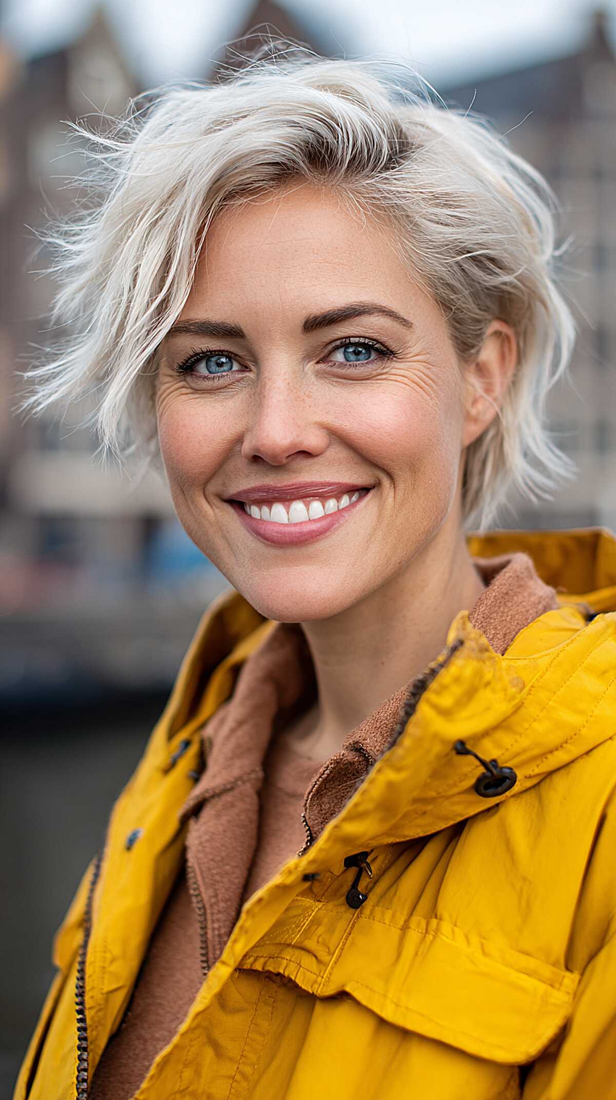 Platinum windswept pixie pixie hairstyle