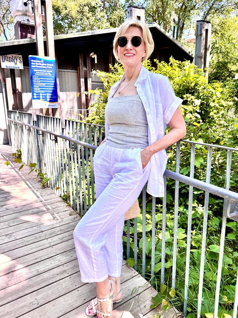 Matching linen shirt and linen pants set linen pants outfit