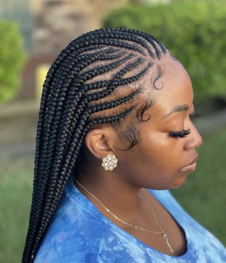 Feed-In Tribal Braids hairstyle inspiration photo