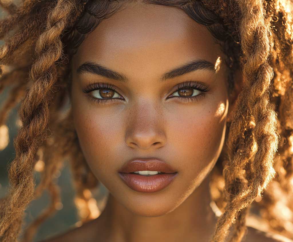 Golden honey blonde two strand twists at mid-back length