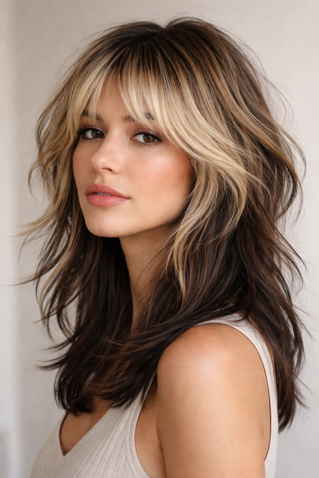 Money Piece With Curtain Bangs hairstyle photo