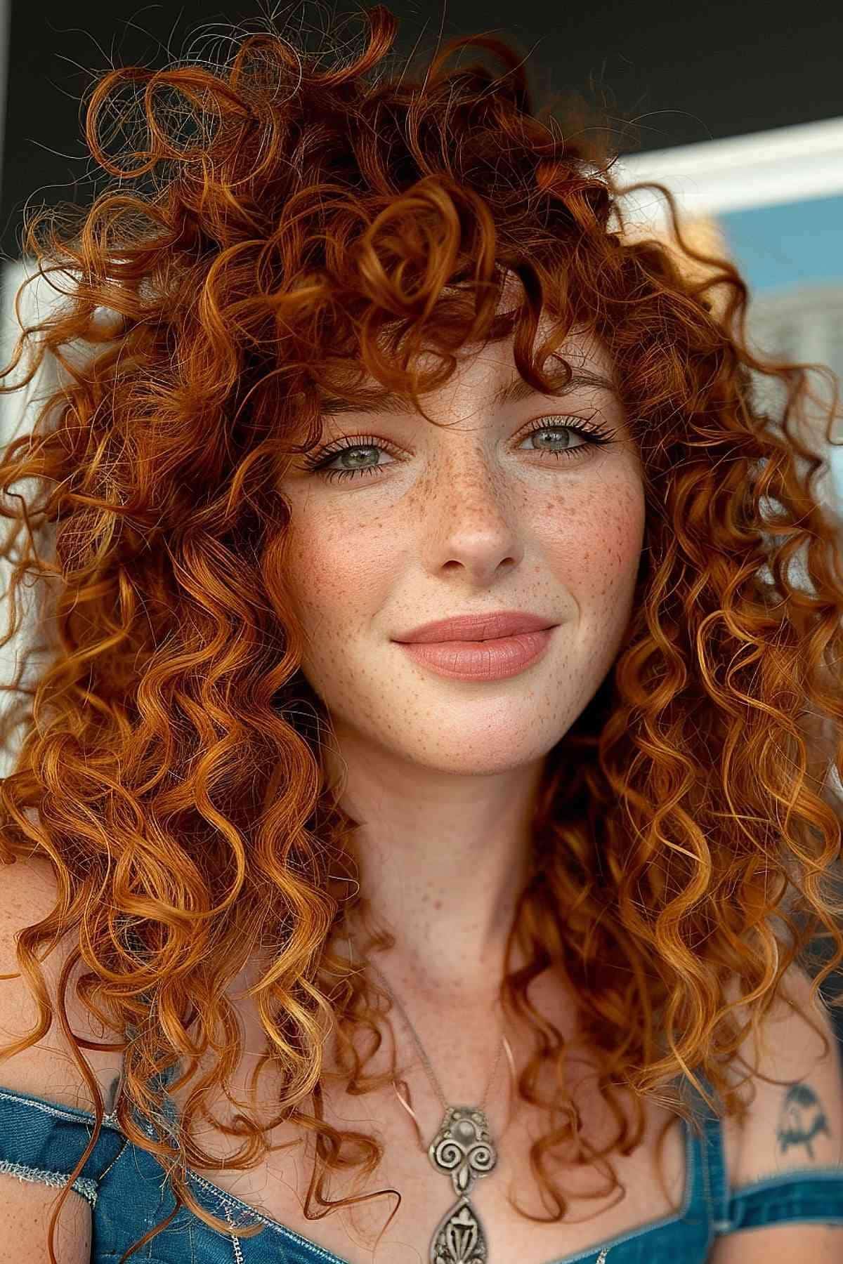 Bouncy ginger copper curls
