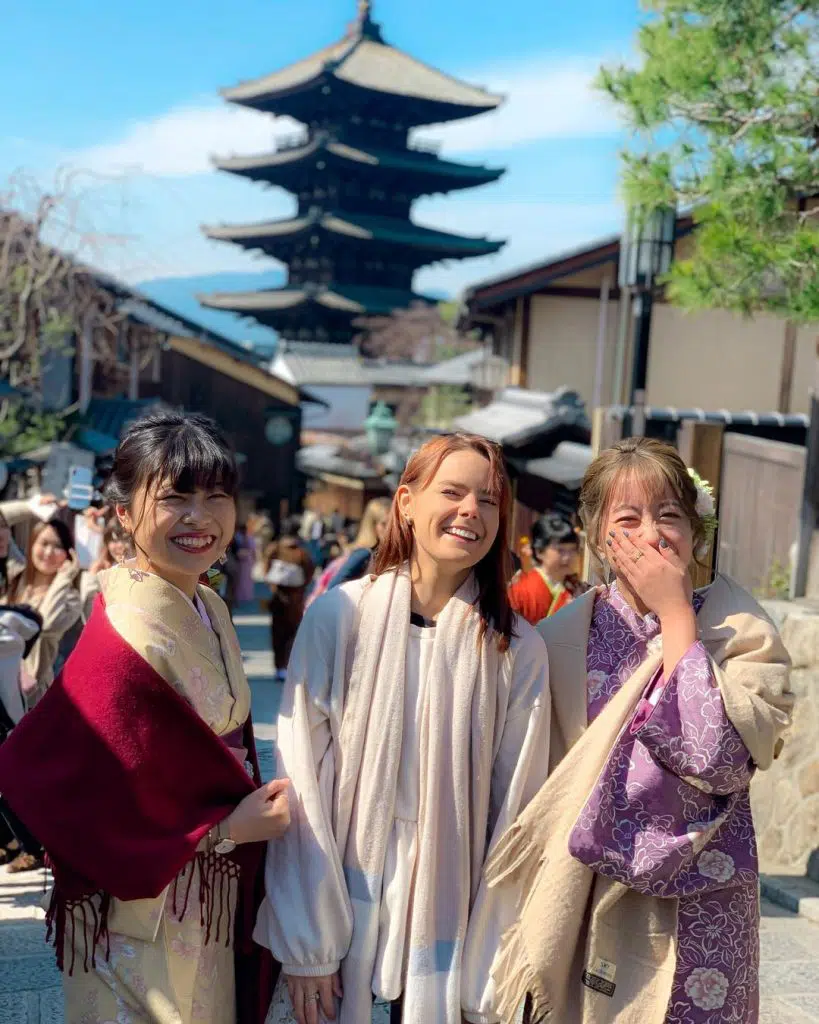 Mixed Traditional and Casual Kimono Layers Japanese outfit