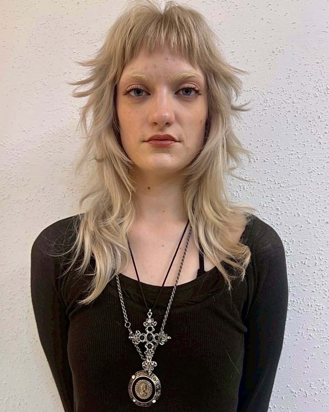 Wispy Blonde Wolf Cut with Delicate Texture wolf cut hair